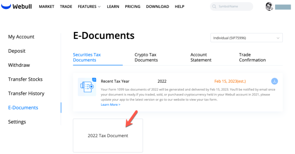 Webull Tax Document 다운로드 하는 방법